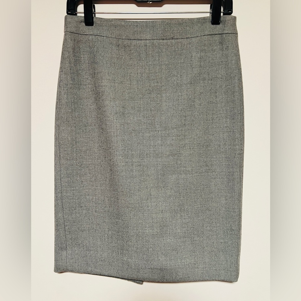 NWOT J. Crew Wool Heather Gray Pencil Skirt